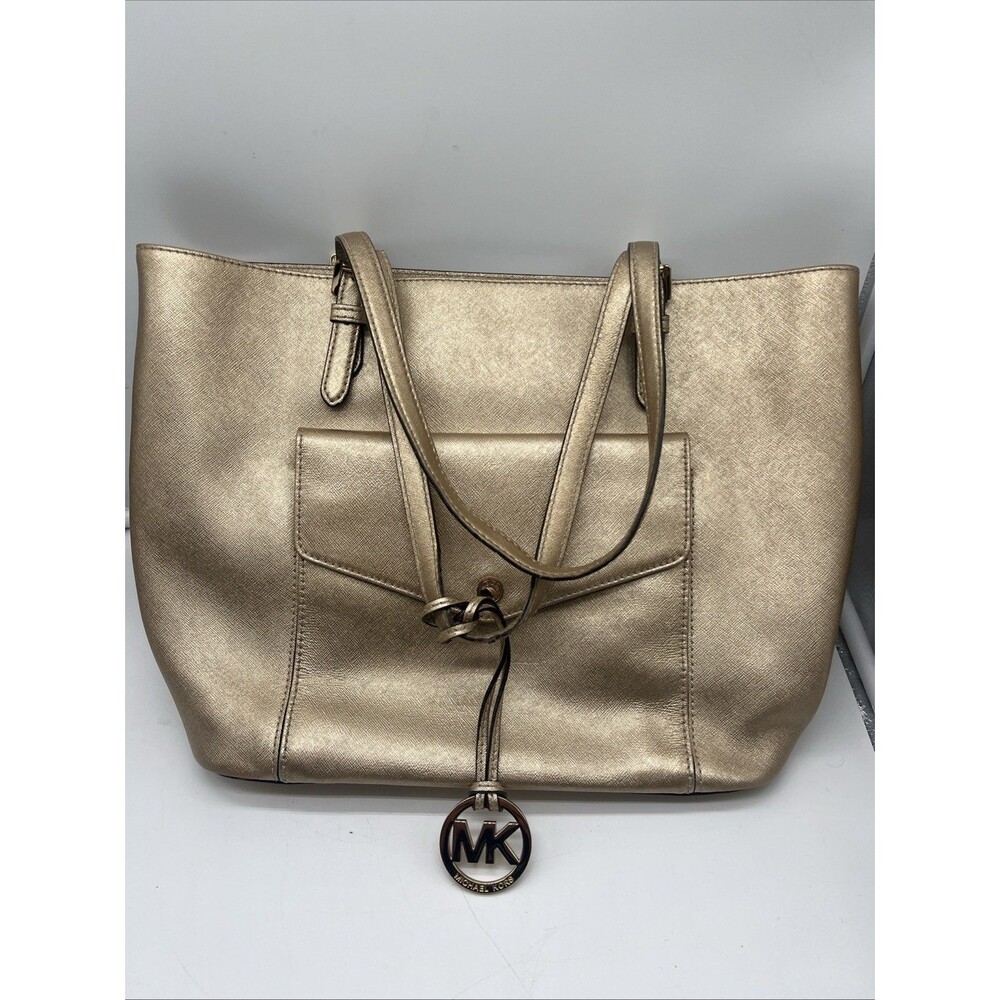 Michael Kors Large Gold Saffiano Leather Handbag Tote